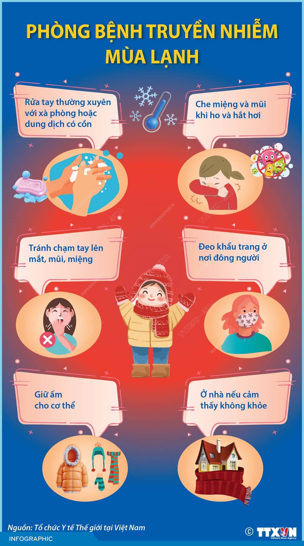 Phòng bệnh truyền nhiễm mùa lạnh