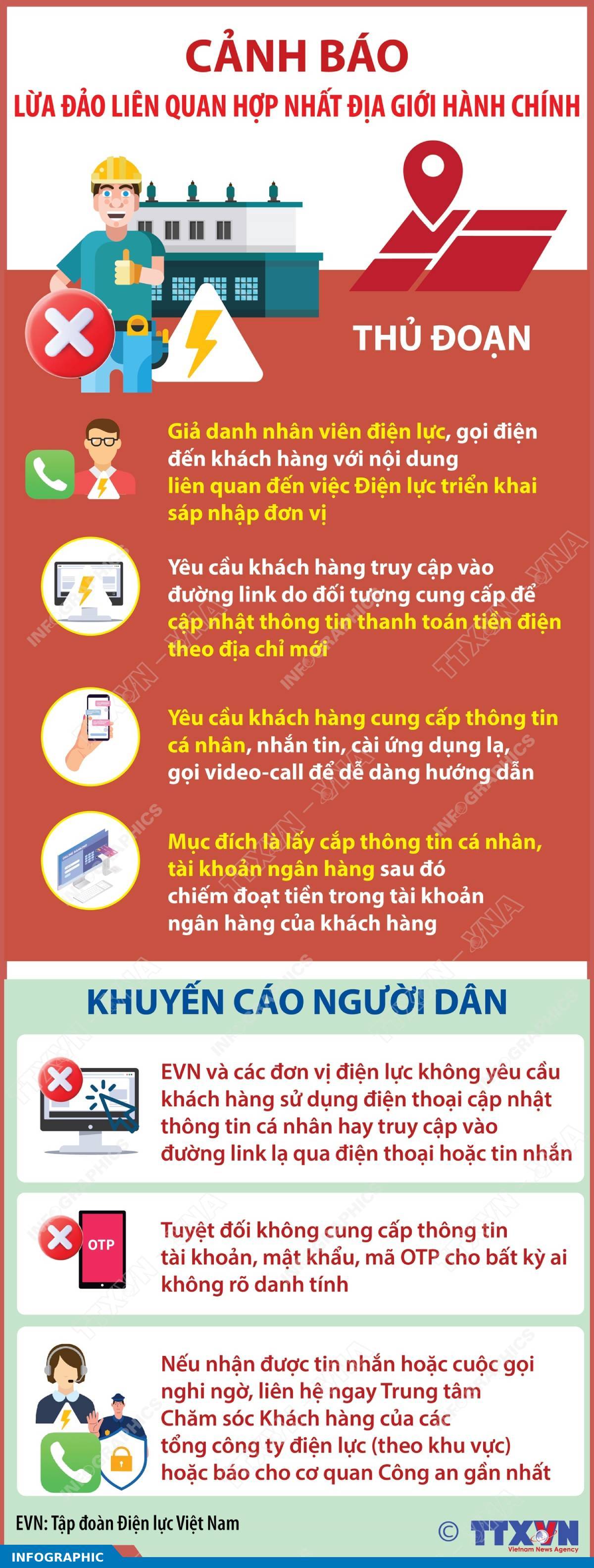 Cảnh báo lừa đảo liên quan hợp nhất địa giới hành chính